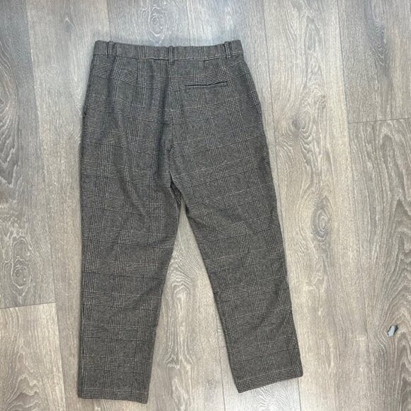 Aritzia Wilfred Gimont Pant Plaid Wool Crop Trousers Straight Leg checkered 6 - Picture 13 of 16
